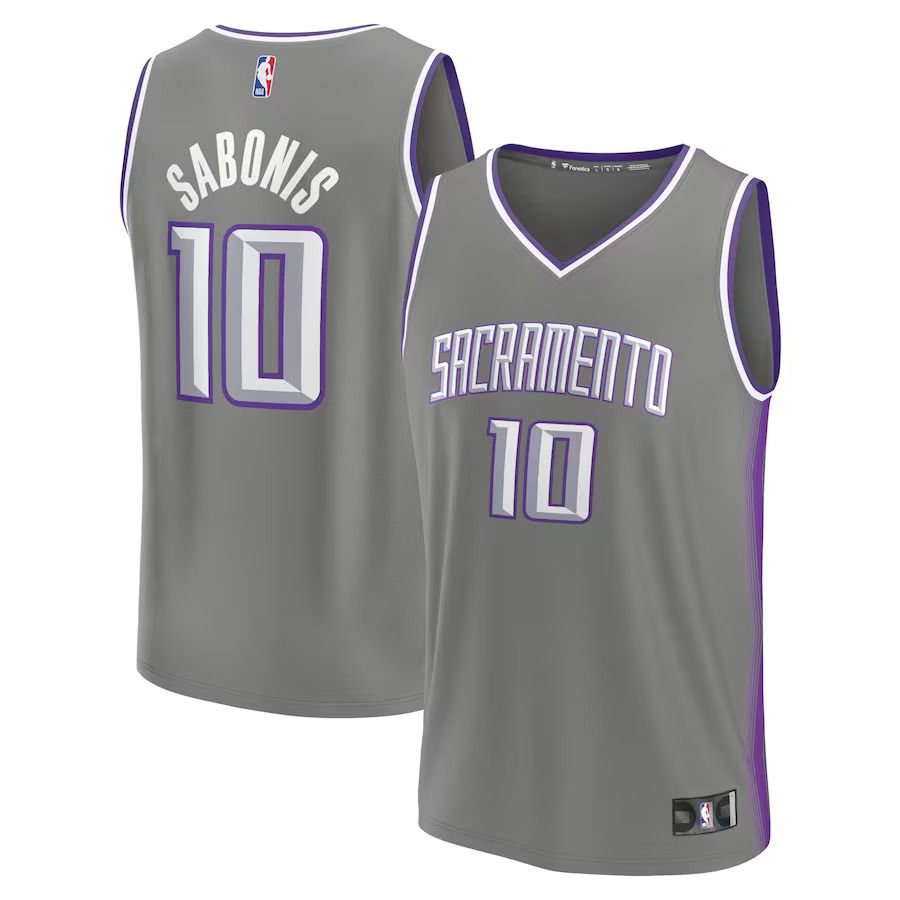 Men Sacramento Kings #10 Domantas Sabonis Fanatics Branded Gray City Edition 2022-23 Fastbreak NBA Jersey